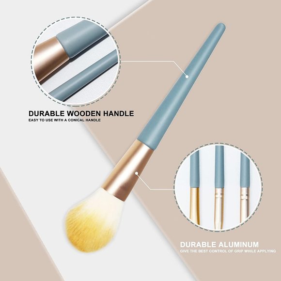 2Pcs Professional Makeup Brushes Set + PU Holder - Picture 3 of 8